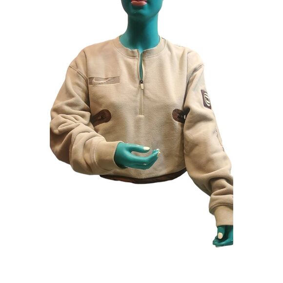 Travis Scott Nike x CACTUS CORP Women's Soft Cropped Pullover Crew Sweatshirt Si - Picture 2 of 15